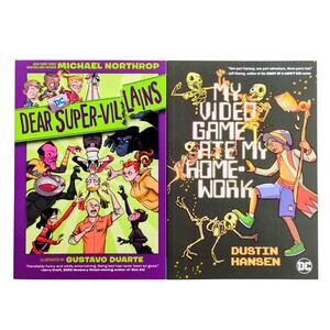 DC Graphic Novels for Kids Lot: Dear Super-Villains & My Video Game Ate My